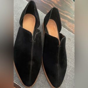 Frye And Co. Fenn Suede Leather Slip On Pointed Toe D’Orsay Flats Black Size 11